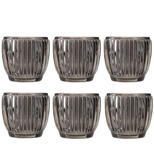 položky Sklenený lampáš v sivej jesennej zime Ø7cm V7cm 6 ks