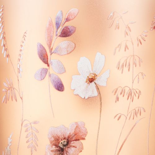 položky Sklenený svietnik na čajové sviečky s kvetinovým motívom pre útulné chvíle doma, 18 cm