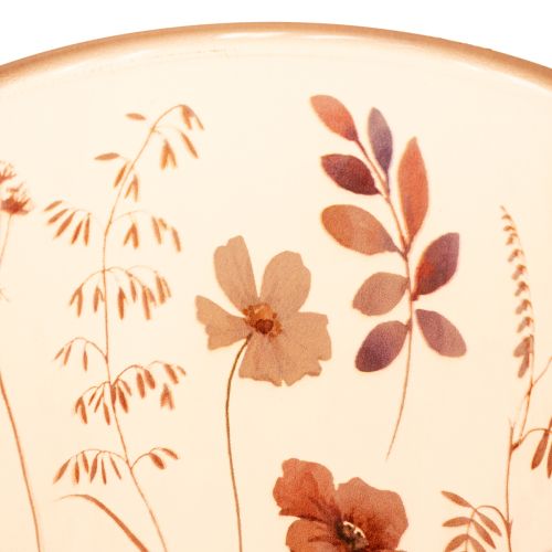 položky Sklenený svietnik na čajové sviečky s kvetinovým motívom pre útulné chvíle doma, 18 cm