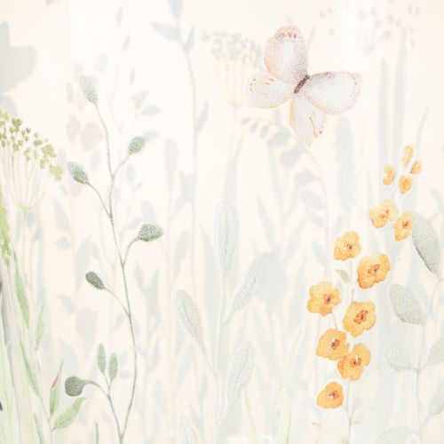 položky Dekoratívny sklenený lampión s motívom motýlej lúky pre štýlové bytové doplnky, 18 cm, 2 kusy