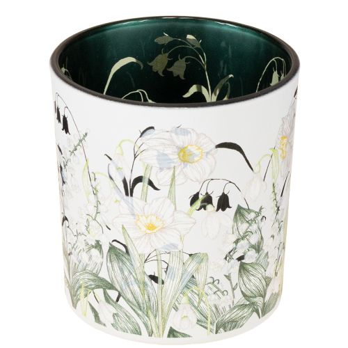 Floristik24 Dekoratívny sklenený lampión s dizajnom listu pre štýlové bytové doplnky, 8 cm, 4 kusy