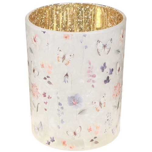 Sklenený držiak na čajové sviečky s motívom motýľa pre útulné chvíle bývania, 12,5 cm, 2 kusy