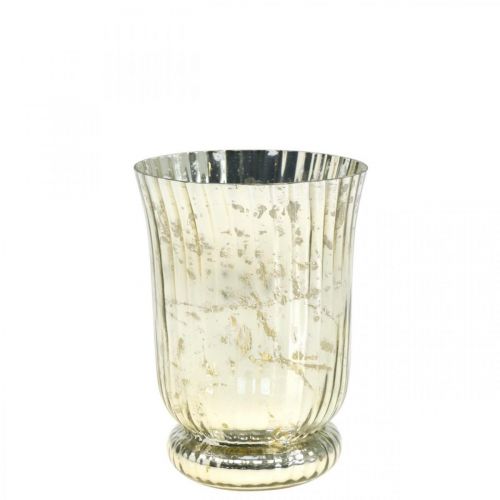 Lampáš sklenený svietnik na čajovú sviečku sklo Ø11cm V14,5cm