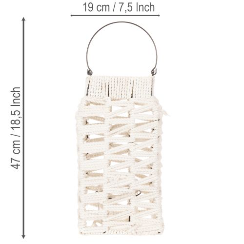 Závesný lampión, letná dekorácia, makramé V35,5 cm Š19 cm | Floristik24.sk