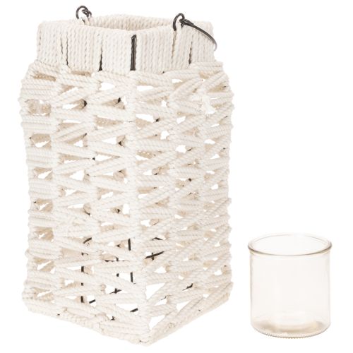 Závesný lampión, letná dekorácia, makramé V35,5 cm Š19 cm | Floristik24.sk
