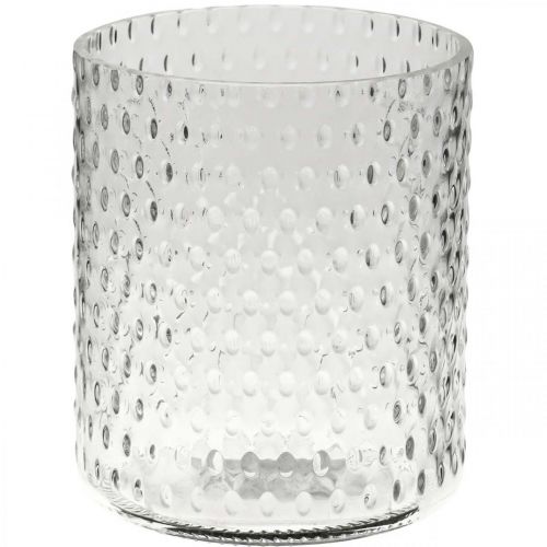 Floristik24 Lampáš sklo, váza na kvety, sklenená váza okrúhla Ø11,5cm V13,5cm