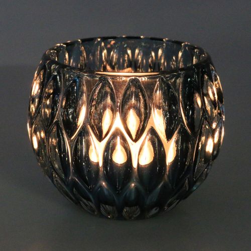 Floristik24 Sklenená lampáš tmavozelená Ø11,5cm V9cm 1ks