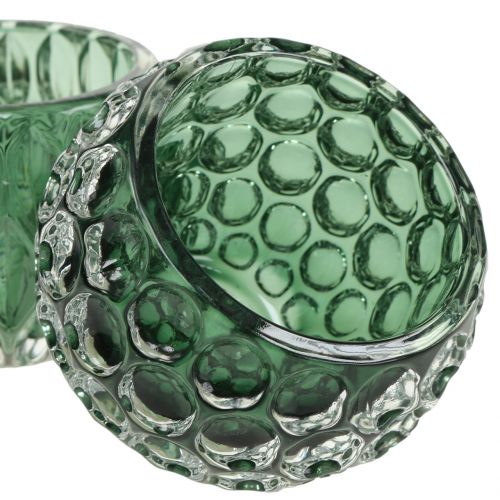 Floristik24 Lampáš sklo tmavozelené Ø8cm V6cm 2ks