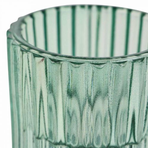 položky Lampáš sklenený rebrovaný svietnik na čajovú sviečku Ø5,5cm V6cm 4ks