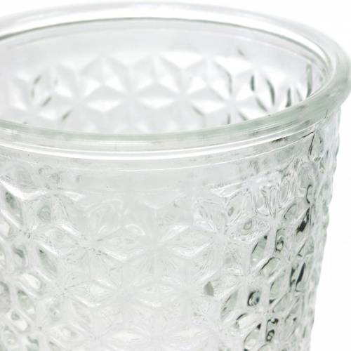 Lampáš sklo s podstavcom číry Ø10cm V18,5cm stolová dekorácia | Floristik24.sk