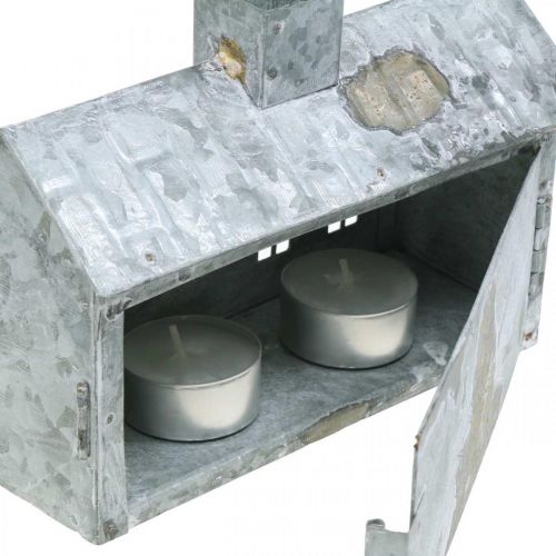 položky Lampášový domček kovový, dekorácia na vianoce, shabby chic, biele prané, starožitný vzhľad V12,5cm L17,5cm