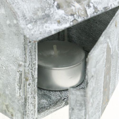 položky Lampášový domček kovový ošúchaný elegantný praný biely, hrdzavý V11cm