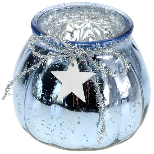 Lampáš svetlomodrý s LED svetlom Ø11cm V10cm