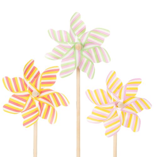 Záhradný kôl veterného mlyna, atraktívna dekorácia na terasu, záhradu a balkón, 47 cm, 3 kusy