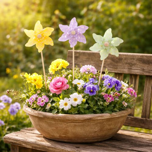 položky Kvetinové kolíky, záhradné kolíky na jarnú dekoráciu, vonkajšie použitie, 28 cm, 12 kusov