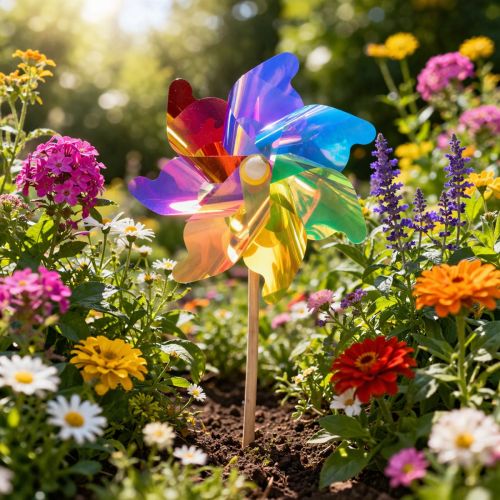položky Balkón veterného mlyna, farebný pútač pozornosti, letná záhradná dekorácia, 75 cm