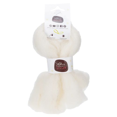 položky Vlnená šnúra, biela vlnená stuha, 2 m, dekoratívna vlna na tvorenie a balenie