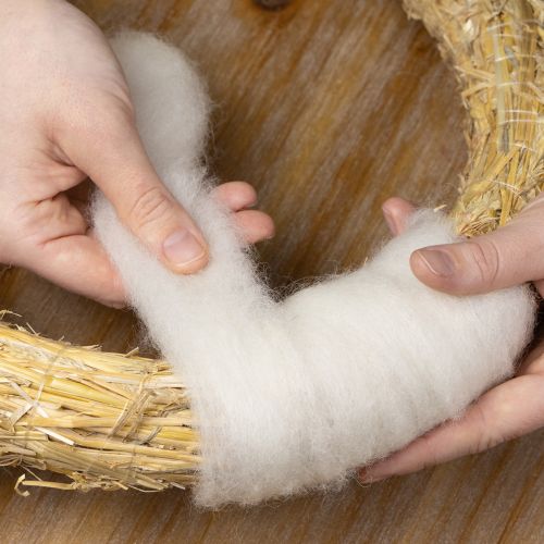 položky Vlnená šnúra, biela vlnená stuha, 2 m, dekoratívna vlna na tvorenie a balenie