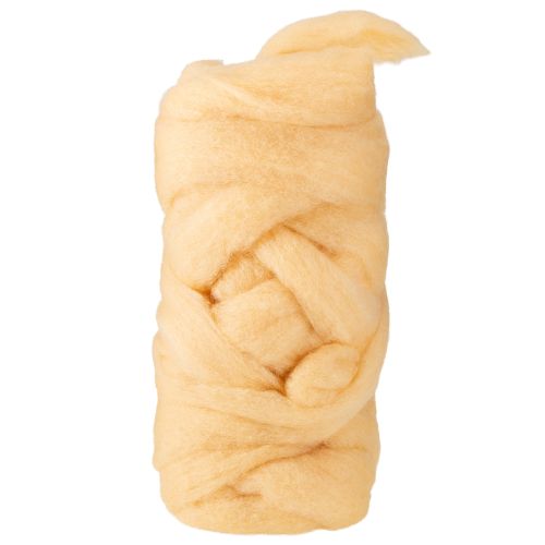 Vlnená stuha, krémovo oranžová, 10 m vlny na vence a aranžmány