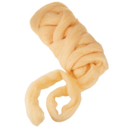 položky Vlnená stuha, krémovo oranžová, 10 m vlny na vence a aranžmány