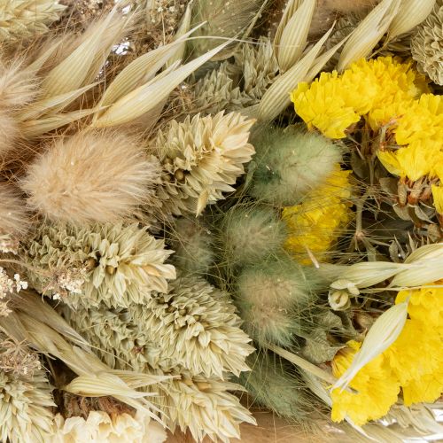 položky Veniec zo sušených kvetov, prírodná dekorácia na stôl, do obývačky a chodby, 25 cm