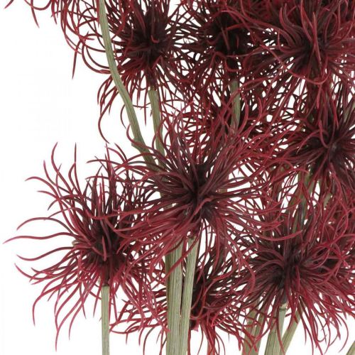 položky Xanthium umelý kvet jesenná dekorácia červená 6 kvetov 80cm 3ks