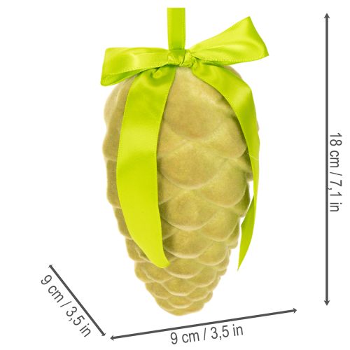 Dekoratívne šišky na zavesenie, pletené šišky so stuhou a mašľou, 18 cm, 3 kusy | Floristik24.sk