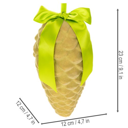 Prívesky z umelých šišiek s darčekovou stuhou a mašľou, 23 cm, 3 kusy | Floristik24.sk