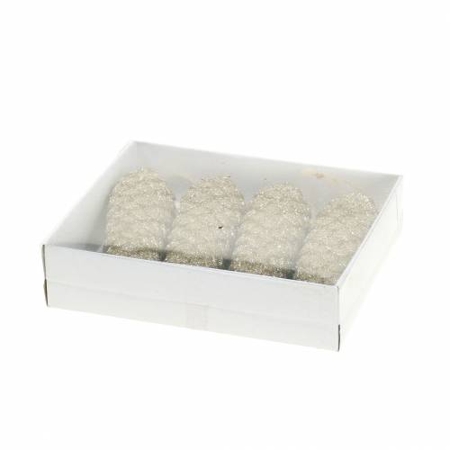 položky Ozdoby na vianočný stromček šišky zlaté trblietky 11cm 4ks