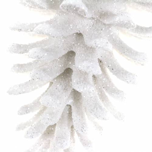 položky Vianočné ozdoby na stromček šišky biele trblietky 9cm x 4,5cm 6ks