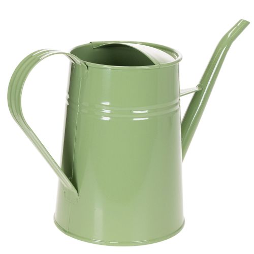 Vintage kovová krhlica do interiéru, mätovo zelená, 1,7 l, dekoratívna váza, retro dizajn, V 23 cm | Floristik24.sk