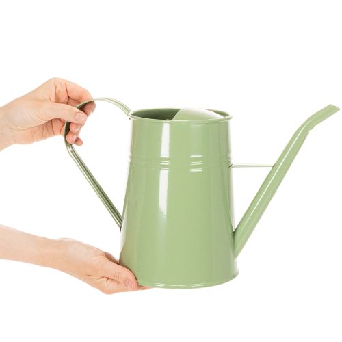 Vintage kovová krhlica do interiéru, mätovo zelená, 1,7 l, dekoratívna váza, retro dizajn, V 23 cm | Floristik24.sk