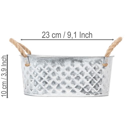 Zinková miska oválna 23 cm x 12 cm V10,5 cm | Floristik24.sk