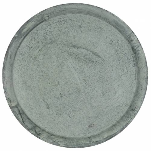 Floristik24 Ozdobný tanier zinkový podnos Ø44cm V2,5cm