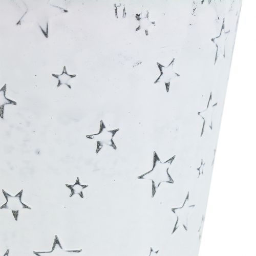 položky Zinkový hrniec s hviezdičkami Ø14cm V12cm umývaný biely 4ks