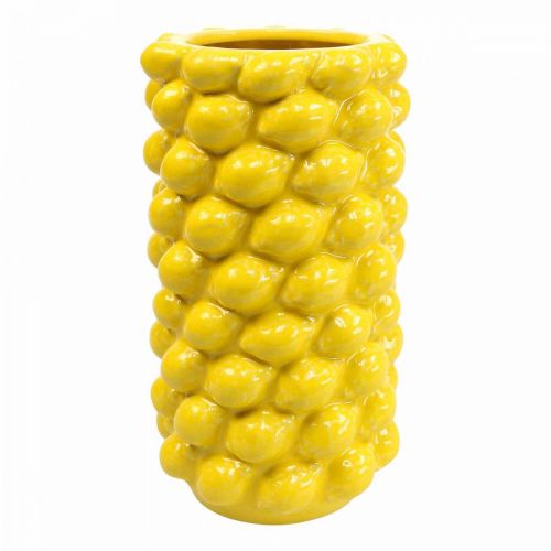 Floristik24 Citrónová váza váza citrónovo žltá letná dekorácia Ø15cm V30cm