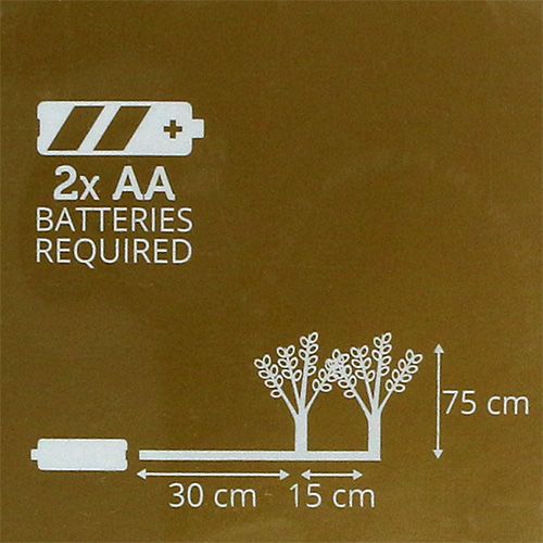 Floristik24 Vetva biela so snehovou guľou LED 75 cm sada 2 ks