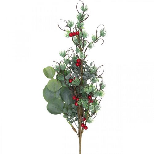 Floristik24 Vianočná dekorácia vetvička umelá zelená červená bobuľka 70cm