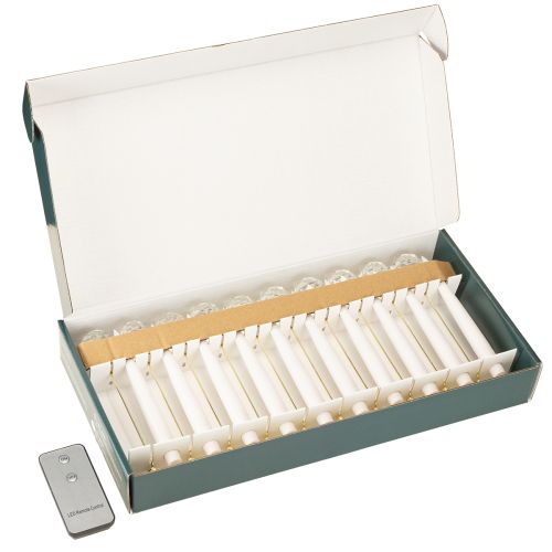 položky LED sviečky na stromček, kužeľovité sviečky s krištáľom, žlté svetlo, 31 cm, 10 kusov