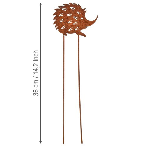 položky Záhradný kolík na ježka hrdzavý kovový patinovaný 10x8,5cm 6 ks