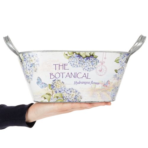 položky Oválna kovová misa na kvety s rúčkami, na hortenzie, 32×15×15 cm