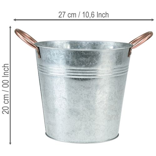 Vedro na kvetináč s rúčkami, kovová dekorácia, Ø19cm V17cm | Floristik24.sk