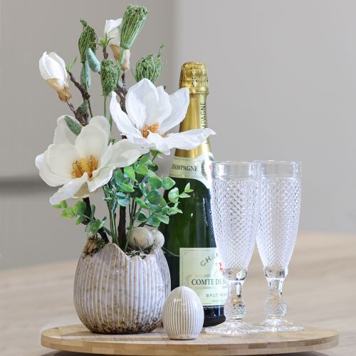 položky Kvetináč Keramické vajíčko Broken Cream Brown Ø11,5cm 2 ks