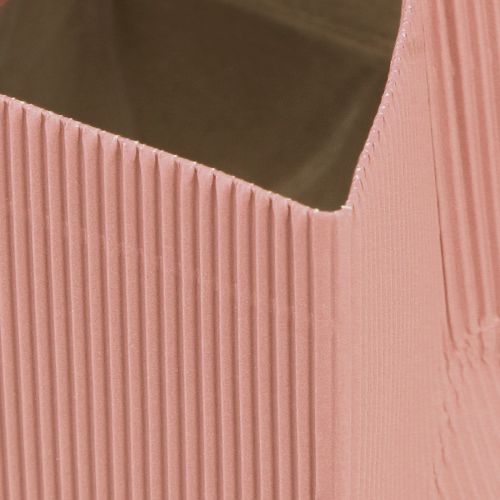 Floristik24 Kvetinová taška papierová taška s fóliou ružová lososová 10,5cm 6 ks