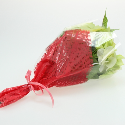 položky Kvetinová taška jutová červená D36cm Š25cm - 12cm 50 ks