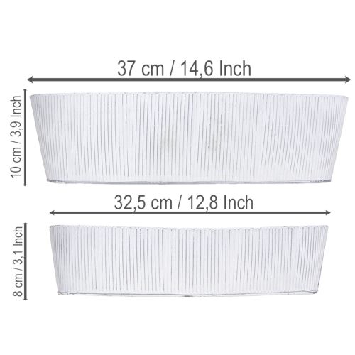 položky Oválna kovová miska v bielej a striebornej farbe, 32,5 cm/37 cm, sada 2 kusov.