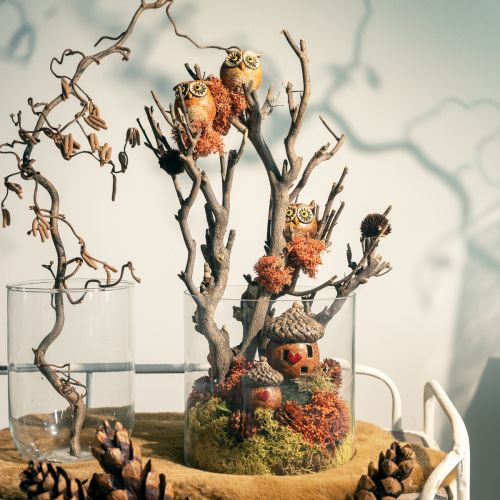 Floristik24 Očarujúce keramické figúrky sovičiek - detailný dizajn v hnedej a krémovej farbe, 10,5 cm - perfektná dekorácia do obytných a pracovných priestorov - 3 kusy