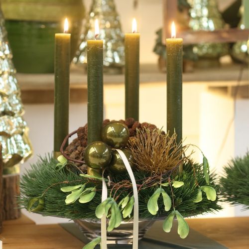 položky Sklenené vianočné gule, lesklé, v olivovo-sivej a strieborno-sivej farbe, 5 cm, 24 kusov