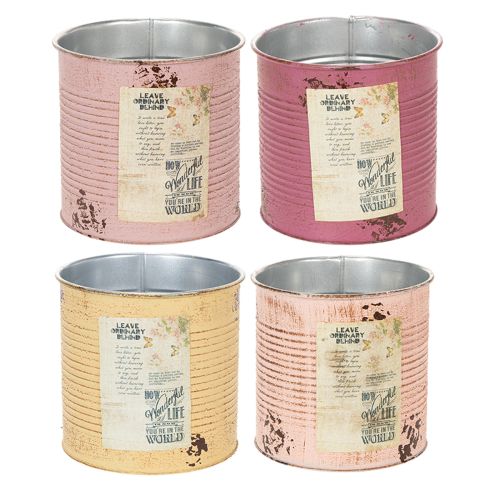 Floristik24 Dekoratívna plechová krabička vo vintage štýle, Ø15,5 cm V15 cm, rôzne farby