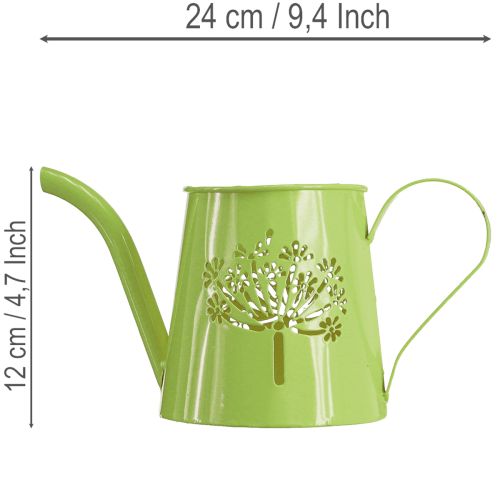 Dekoratívna kovová krhlica, dizajn púpavy, zelená, výška 12 cm, 2 kusy, dekoratívna váza, shabby chic | Floristik24.sk